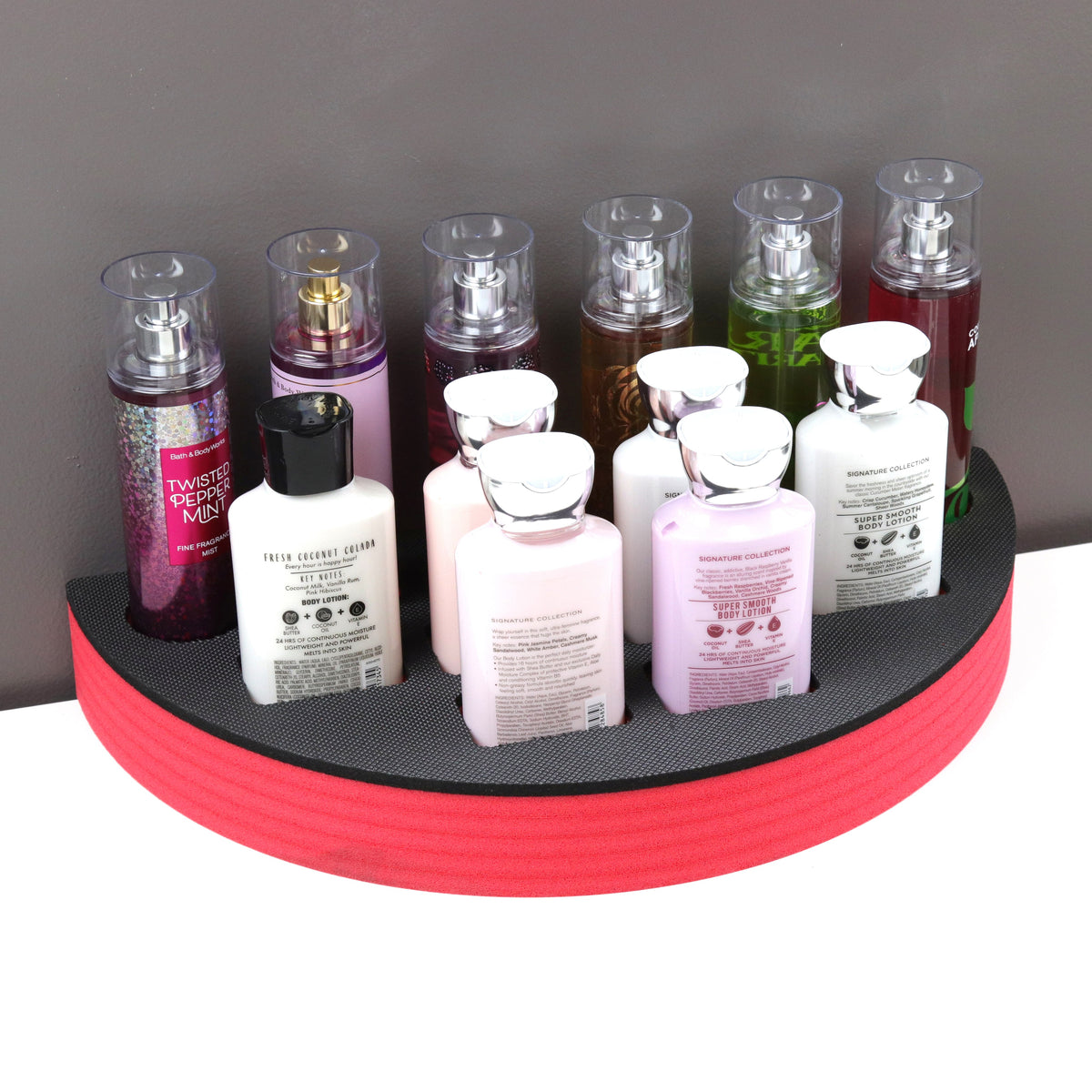 Lotion Body Spray Pink Organizer Stand Bedroom Bath Holds 40, 23.25 x  13.5